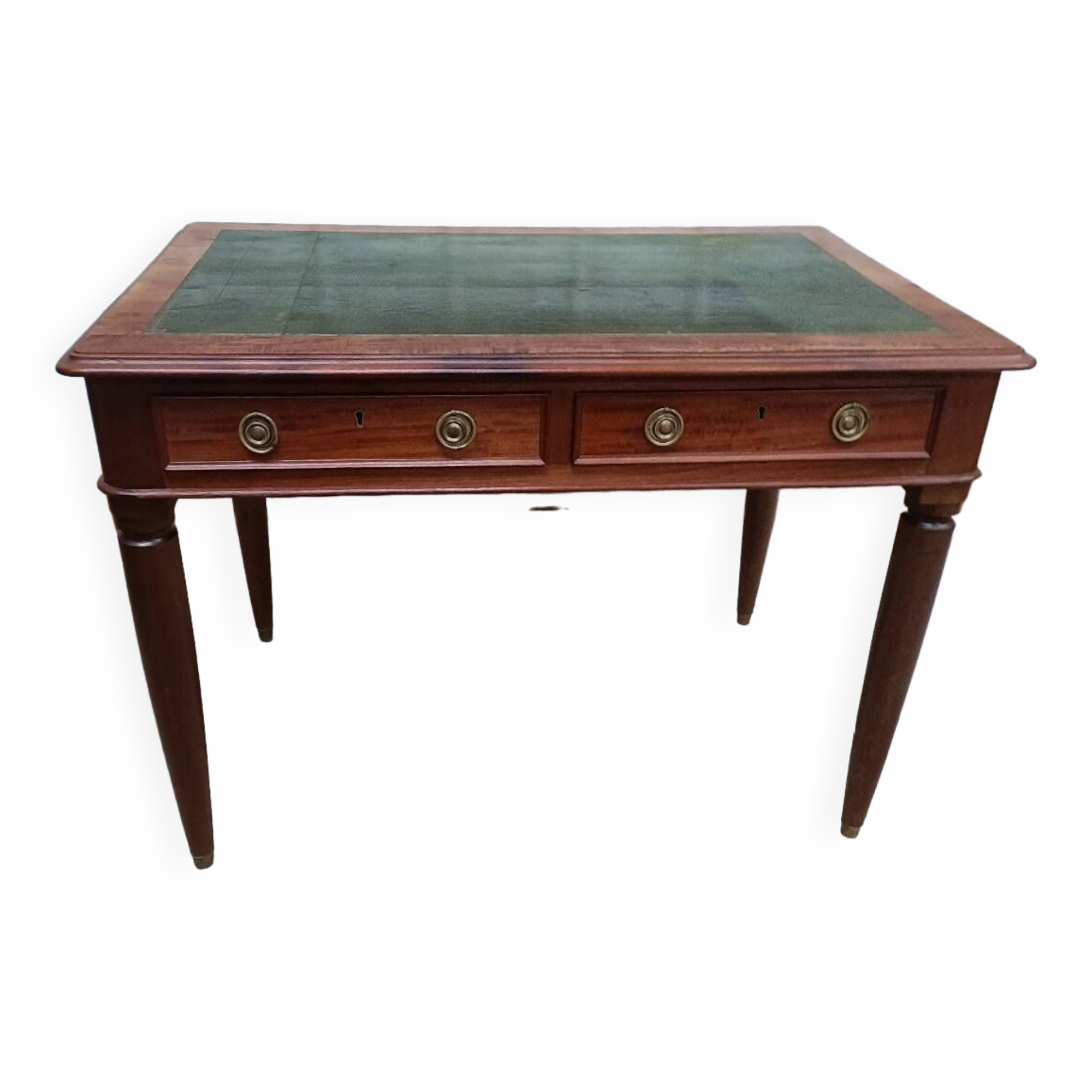 Vintage mahogany desk and leather top