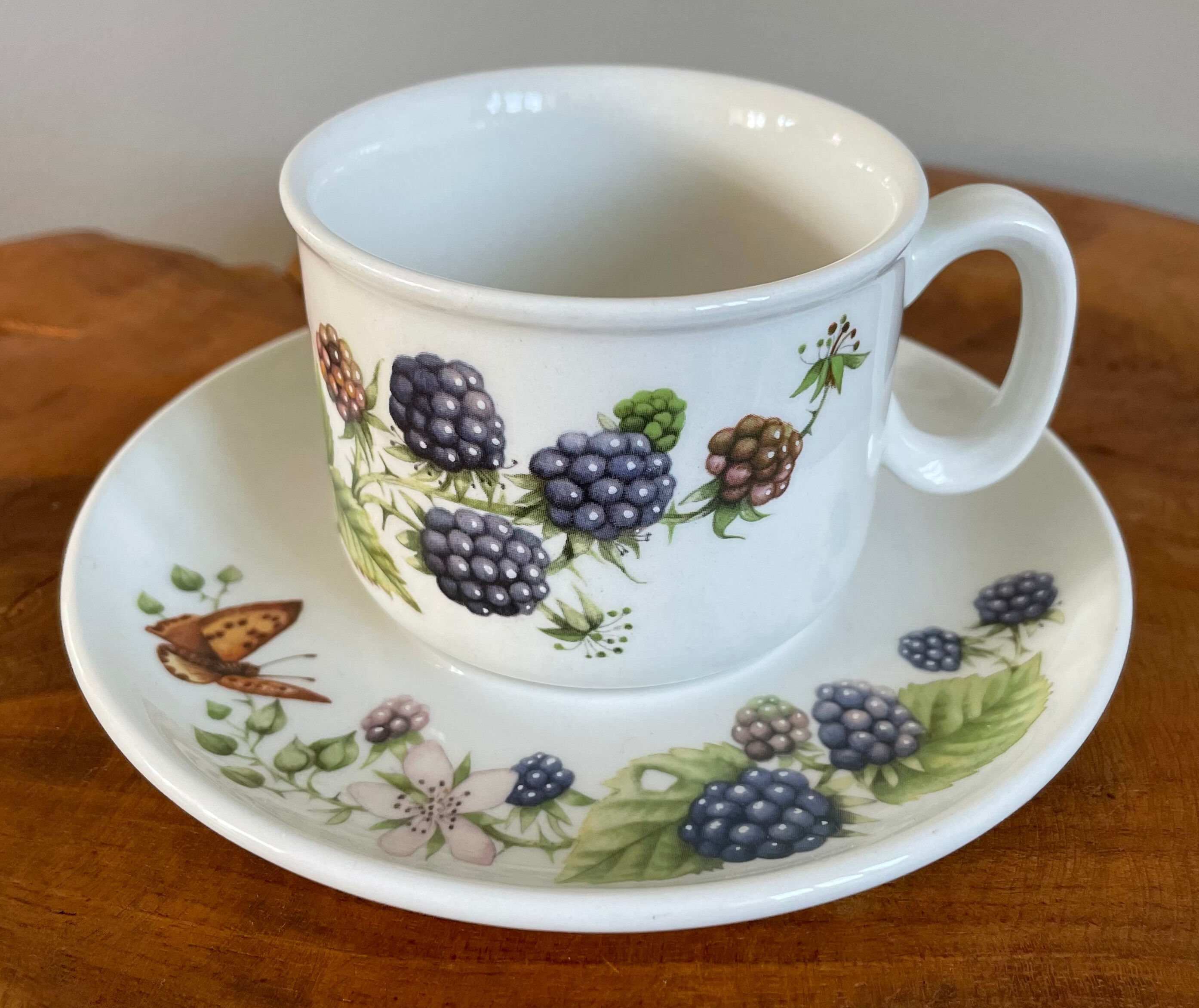 Set of 4 Marjolein Bastin Teacups with Saucers from the "Libelle" Series, J&G Meakin, Wedgwood Group