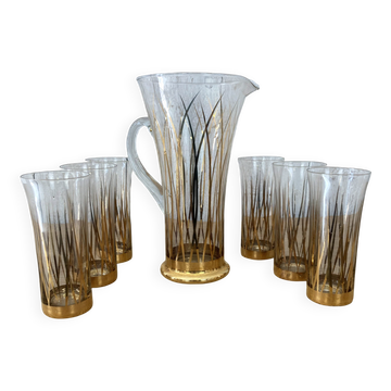 Service de 6 verres et carafe assortie