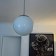 Vintage chandelier opal globe, art deco 1930