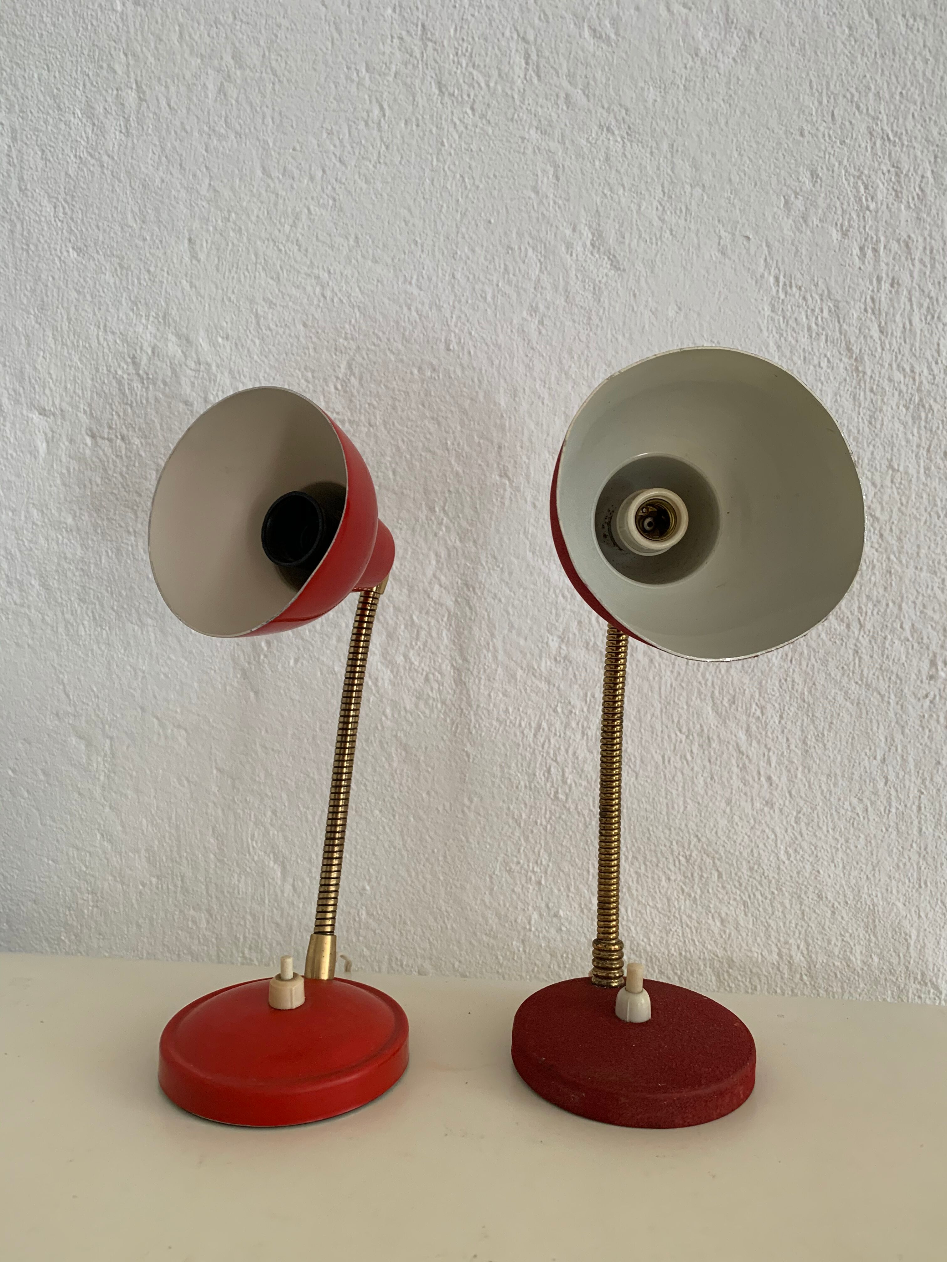 Duo vintage casserole lamps