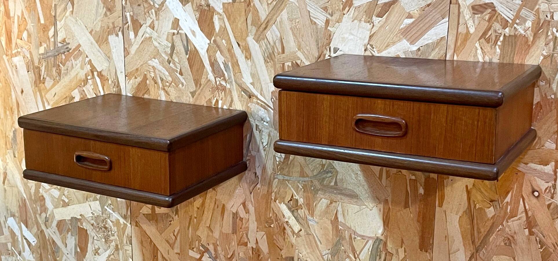 Scandinavian vintage teak bedside tables from the 1960s.