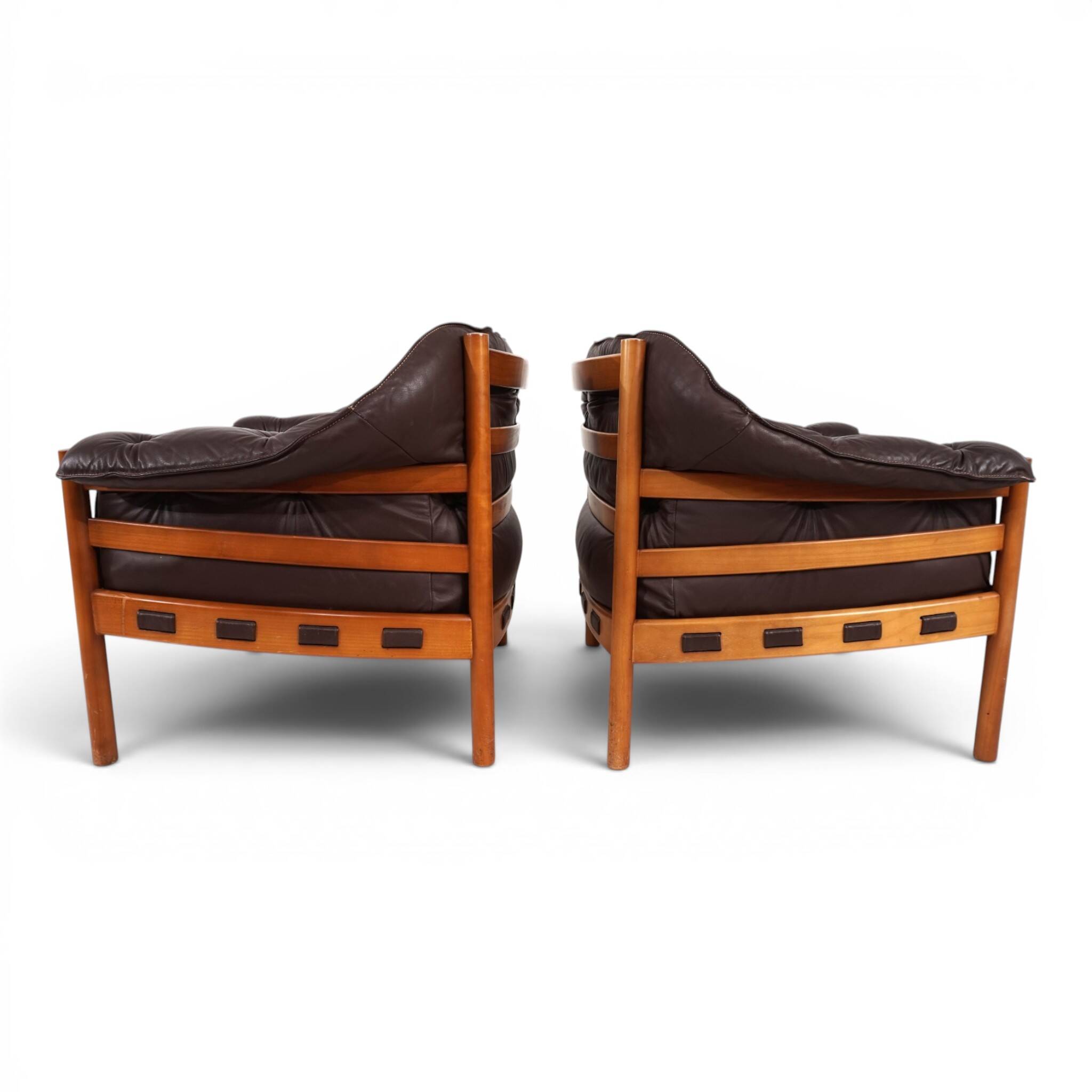 Pair of Coja Leather Lounge Chairs by Sven Ellekaer, 1960