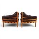 Pair of Coja Leather Lounge Chairs by Sven Ellekaer, 1960