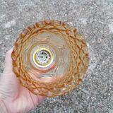 Suspension globe moulé vintage en verre jaune