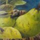 Painting still life basket of fruits oil on canvas signed