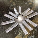 Set of twelve crystal knife holders 24% with vintage lead