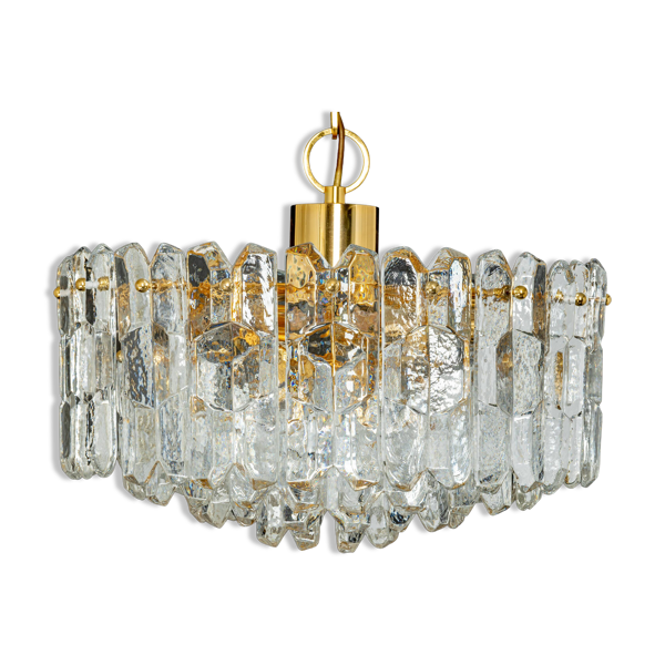 Lustre Palazzo en laiton doré et verre de Murano, Kalmar, Autriche, années 1970 — Beyit