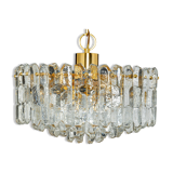 1 of 3 Palazzo chandelier in gilded brass and Murano glass, Kalmar, Austria, 1970s