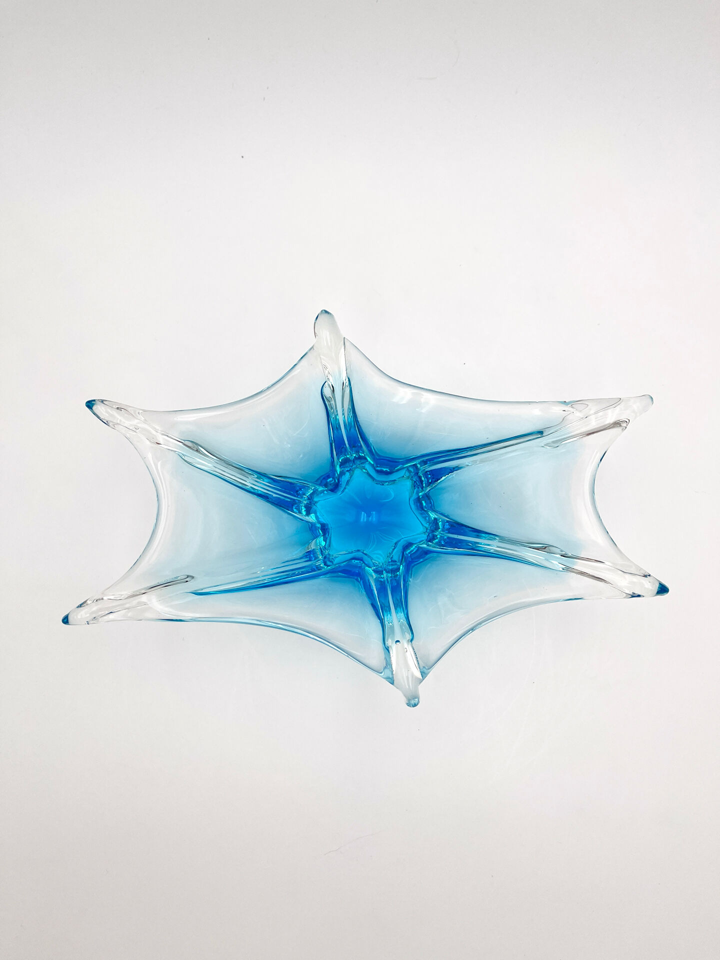 Murano Italy Deep Bowl - Organic Design Lagoon Blue