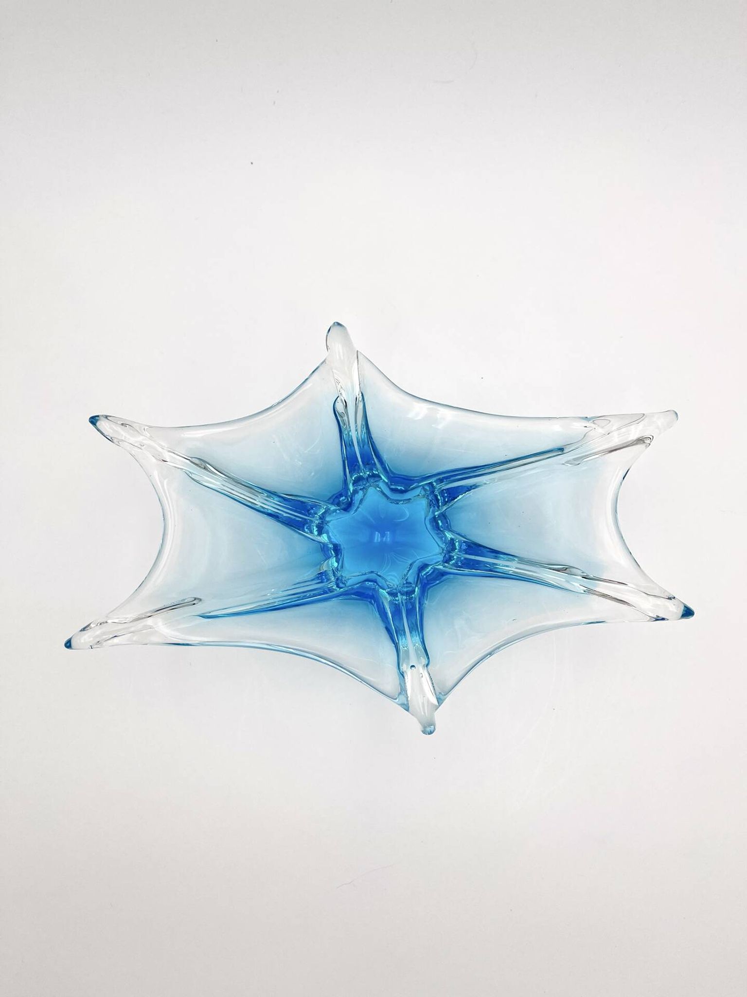 Murano Italy Deep Bowl - Organic Design Lagoon Blue