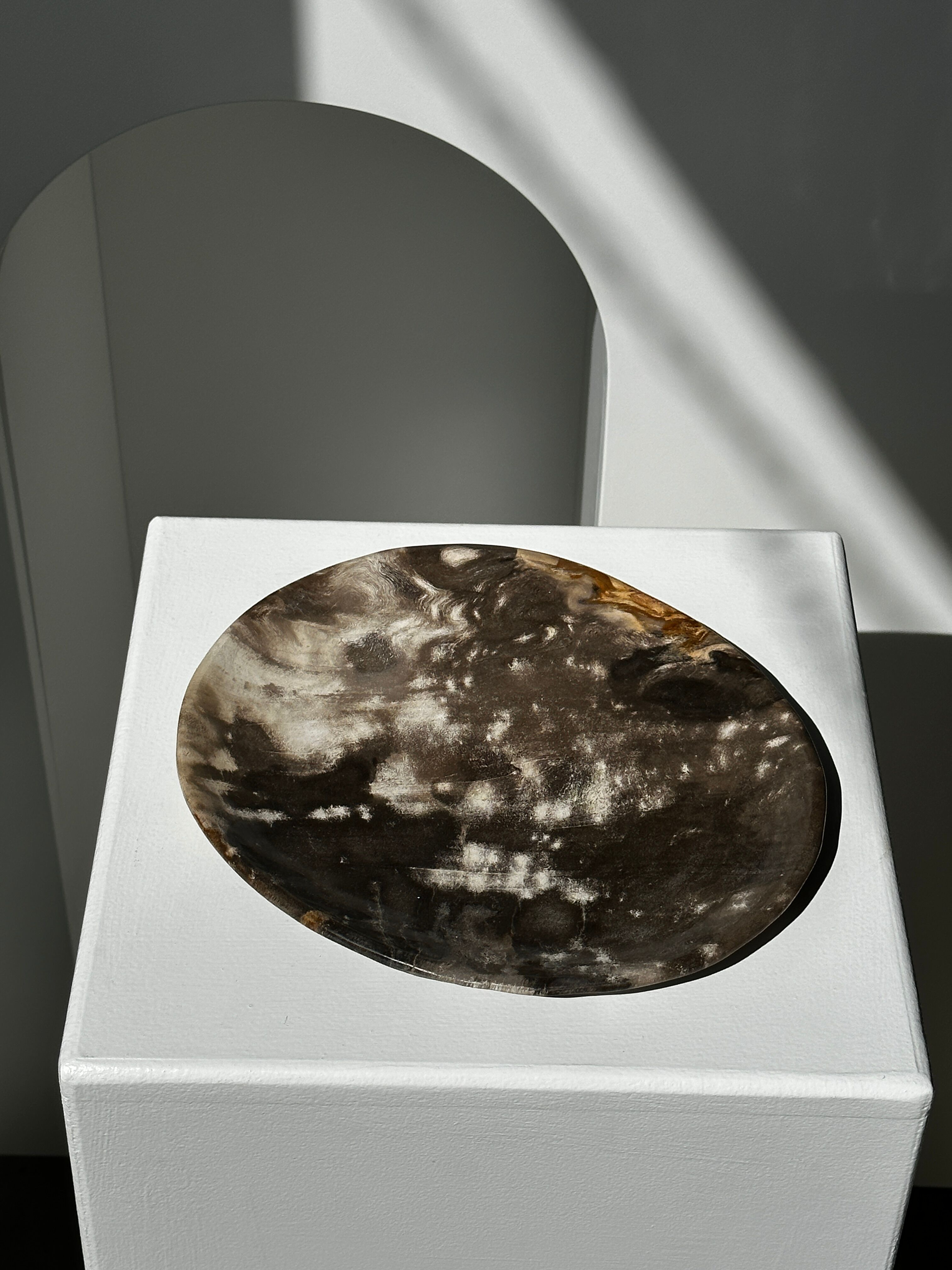 Dish in petrified wood