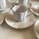 Set of 6 cups in glazed earth with Pierre Motton godrons in Gien 1960