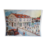 School poster 50s, Rossignol editions, cardinal points the school plan