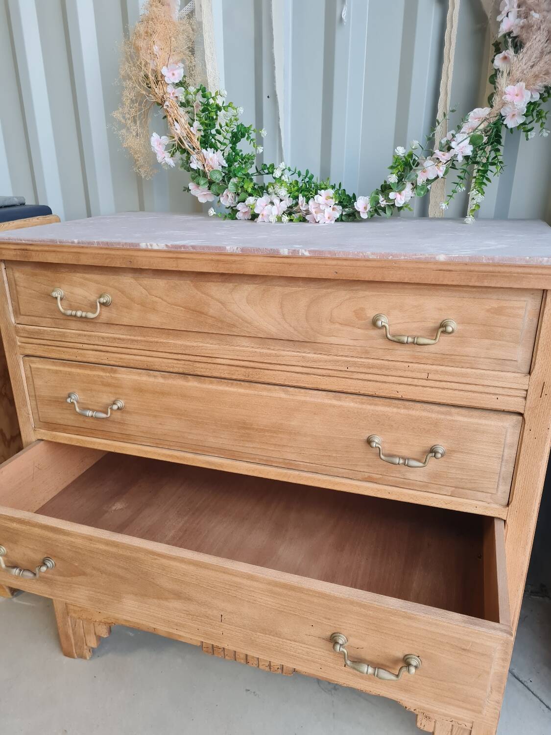Commode art déco vintage bois massif