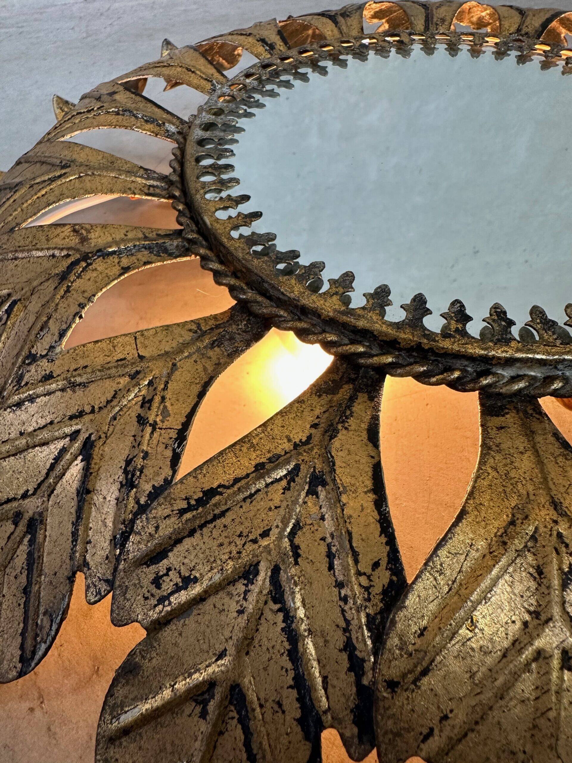 Vintage 'Sunburst' lamp / mirror