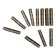 Set of 11 ebony wood knife rests with brass inlay