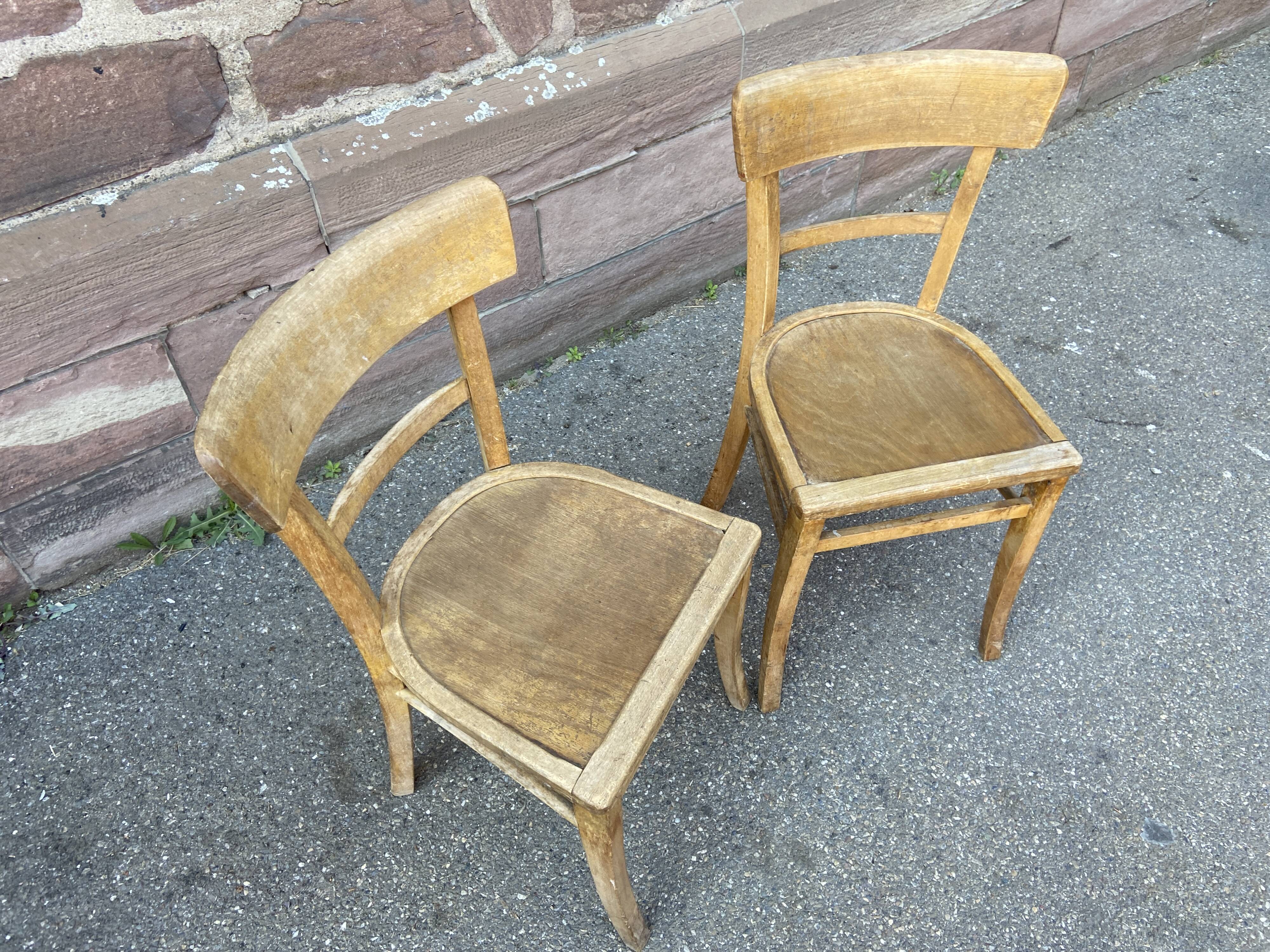 Pair of chairs bistro baumann French bistro chair vintage