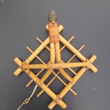 Vintage bamboo rattan wall light design soignot audoux minet