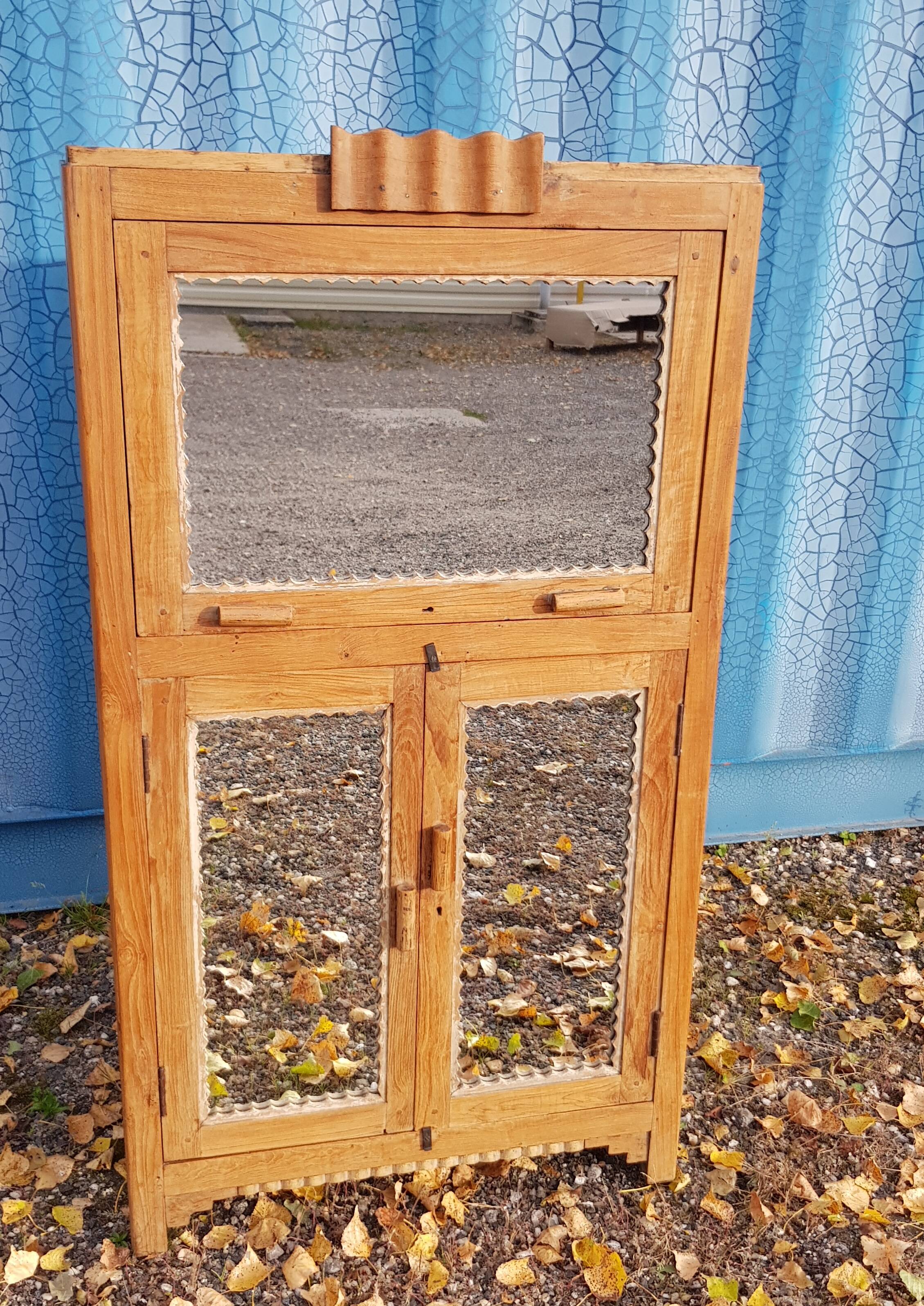 Old Art Deco radio cabinet in Burmese teak