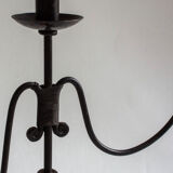 Wrought iron candlestick, handcrafted work, second half 20th century