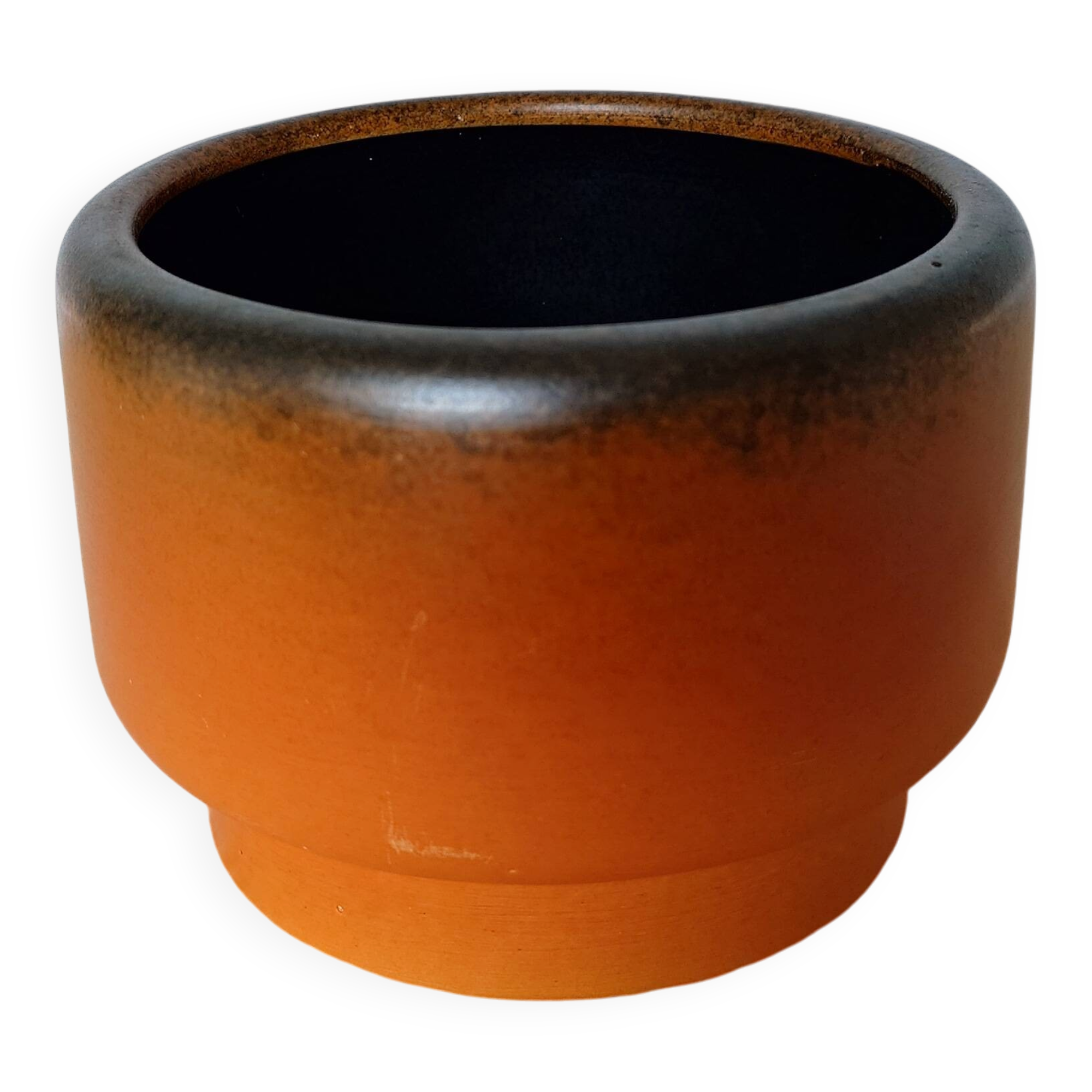Enamelled vase signed André Jean Doucin – vintage modernist piece – France
