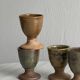 Set of 4 handmade ceramic egg cups