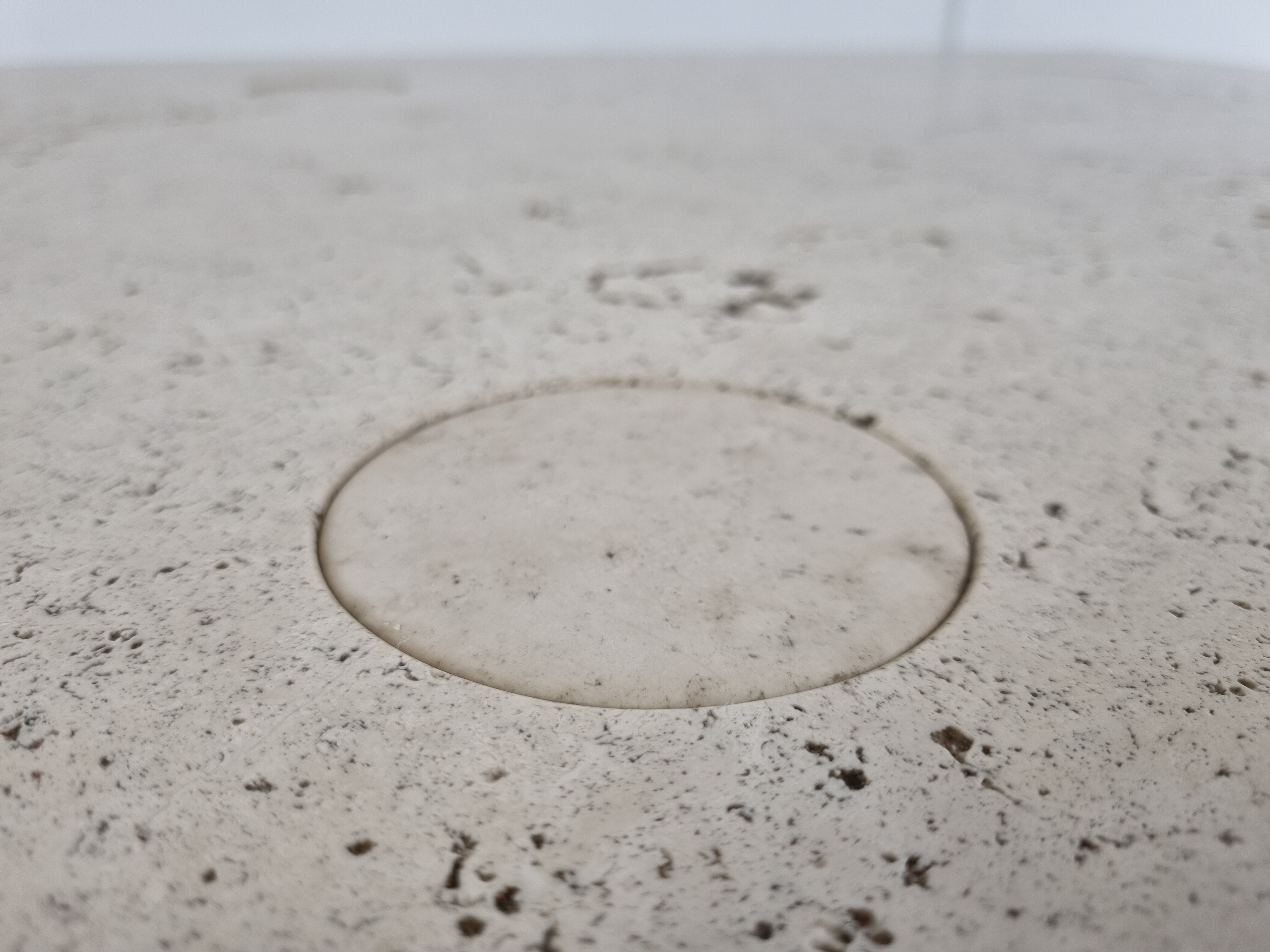 Angelo Mangiarotti Travertine Coffee Table for Up&Up, Italy