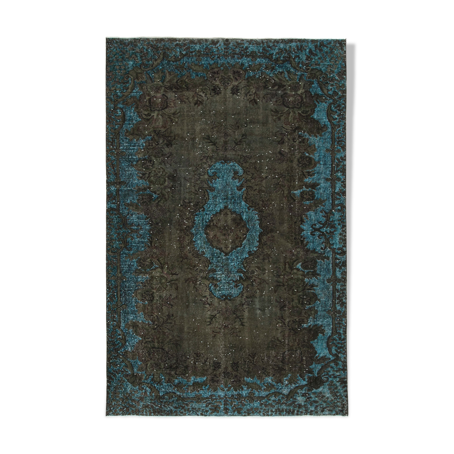 Hand-Knotted Distressed Oriental 1980s 172 cm x 271 cm Brown Carpet