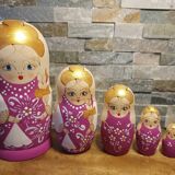 Pyrographed matryoshka Russian doll 5