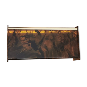 Tortoiseshell and brass lucite magazine rack