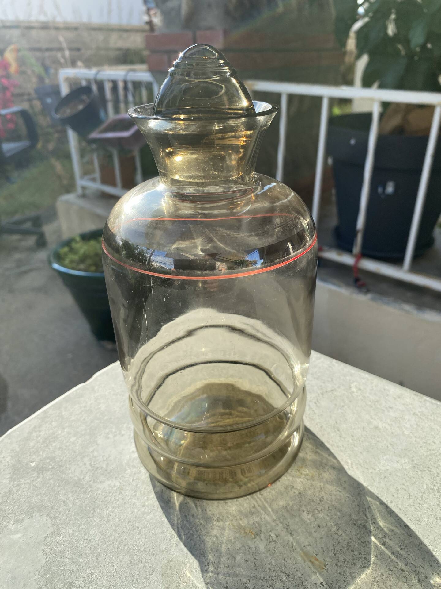 🥃 Vintage Smoked Glass Bottle / Carafe – 70s Chic Spirit