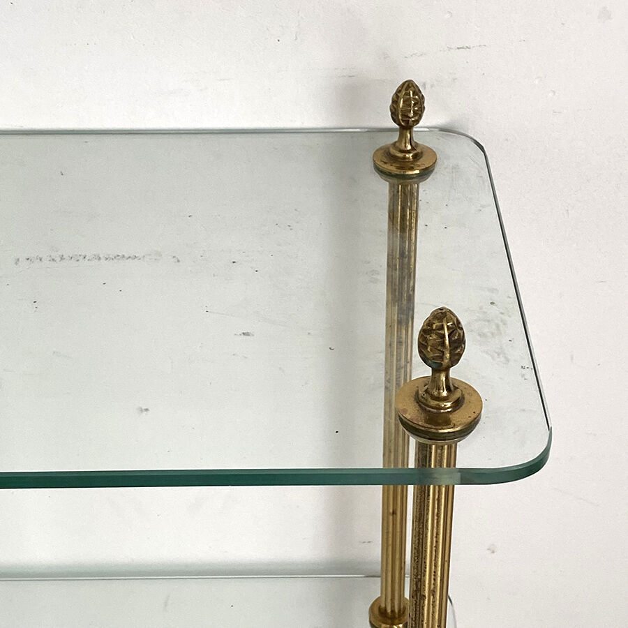 Vintage shelf 70's glass and brass