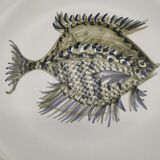 Fish plate by Alain Piclet unique piece Quimper