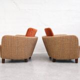 Rare sculptural lounge armchairs by  Kaesz Gyula, Hungary, ca.1941-42