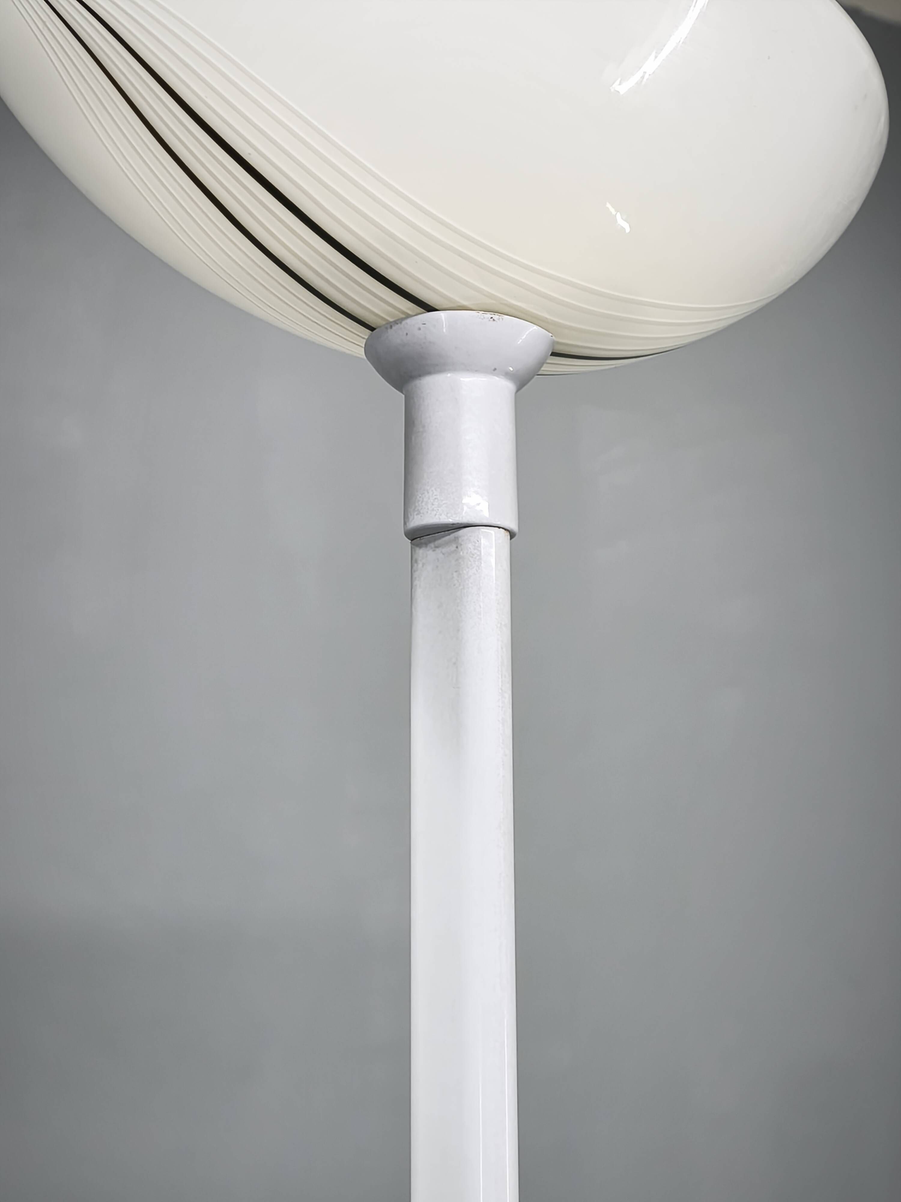 1970s Italian Murano Glass Dimmable Torchiere Floor Lamp