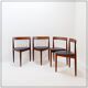 Set of 4 "Roundette" teak chairs by Hans Olsen for Frem Røjle, 1950s