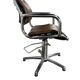 Chaise de bureau vintage brune avec cadre chromé