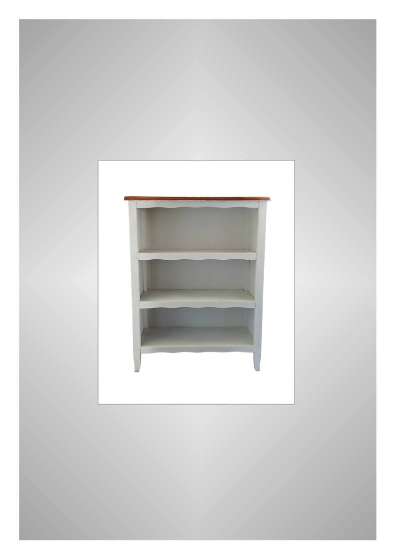 Old white and wood bookshelf