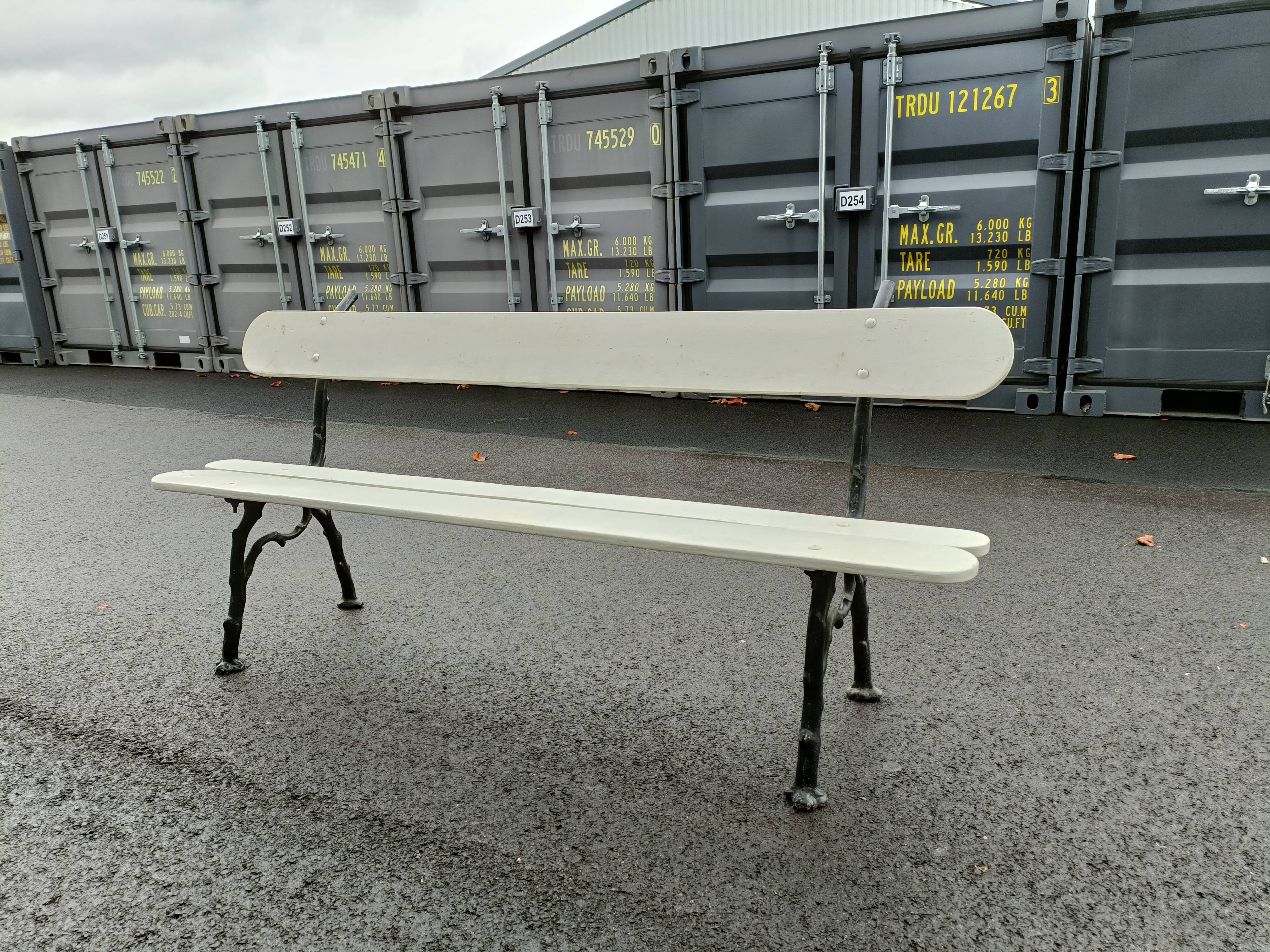 Garden bench old cast iron feet