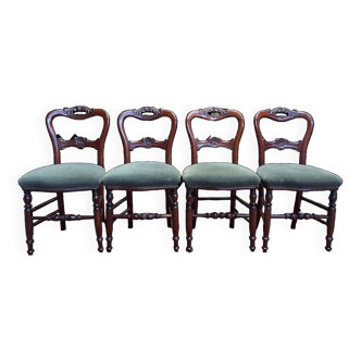 4 chaises Louis Philippe en acajou