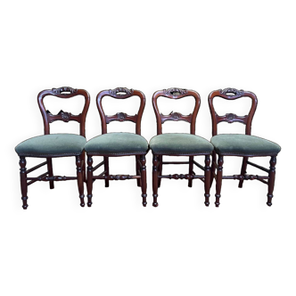 4 Louis Philippe mahogany chairs