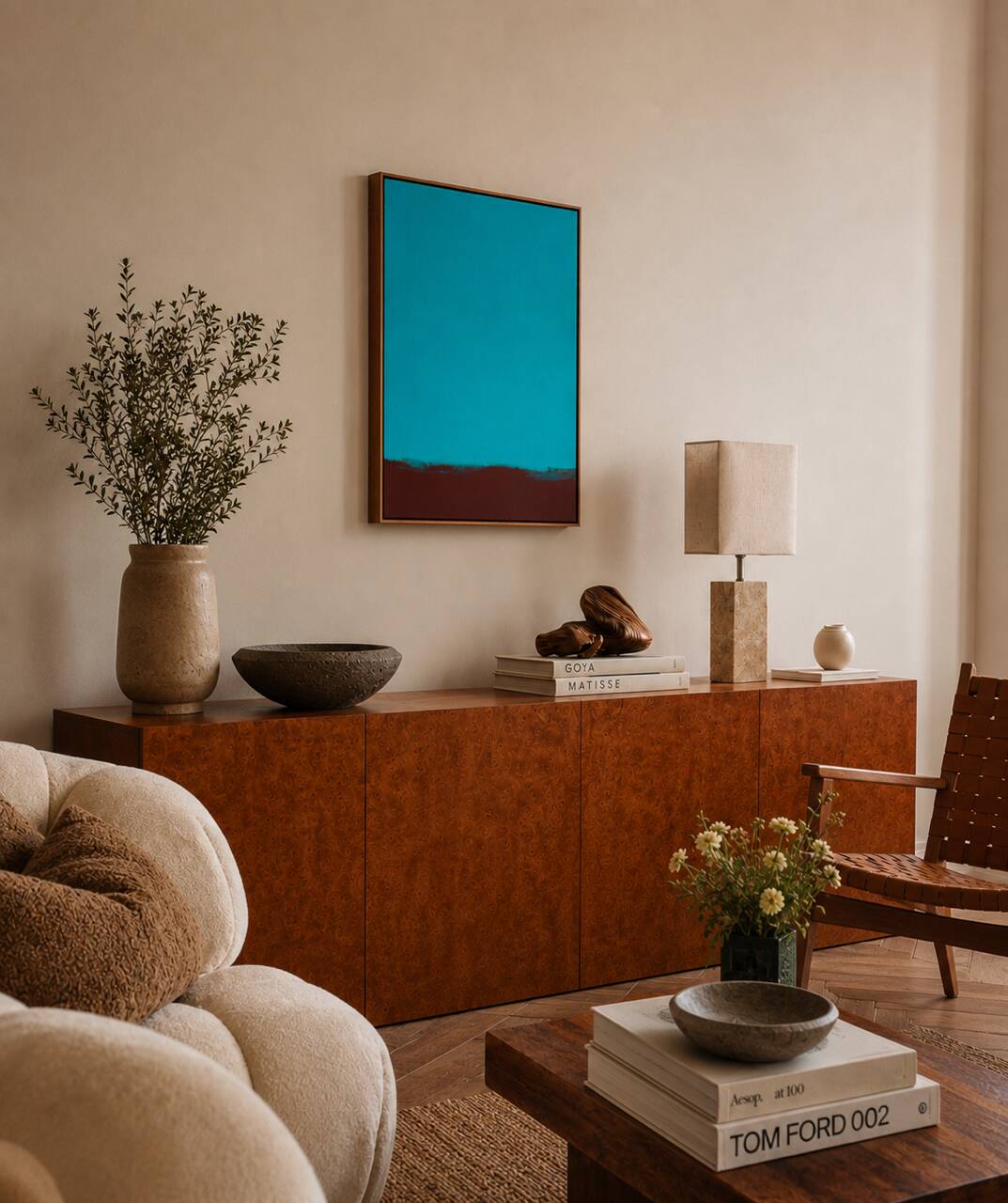 Minimalist painting "Meditative turquoise"