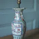 Canton porcelain table lamp, Chinese lamp with polychrome decoration.