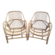2 rattan armchairs