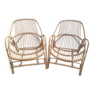 2 fauteuils en rotin
