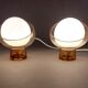 Pair of bedside lamps Italy1960/1970 in glass and white opaline.