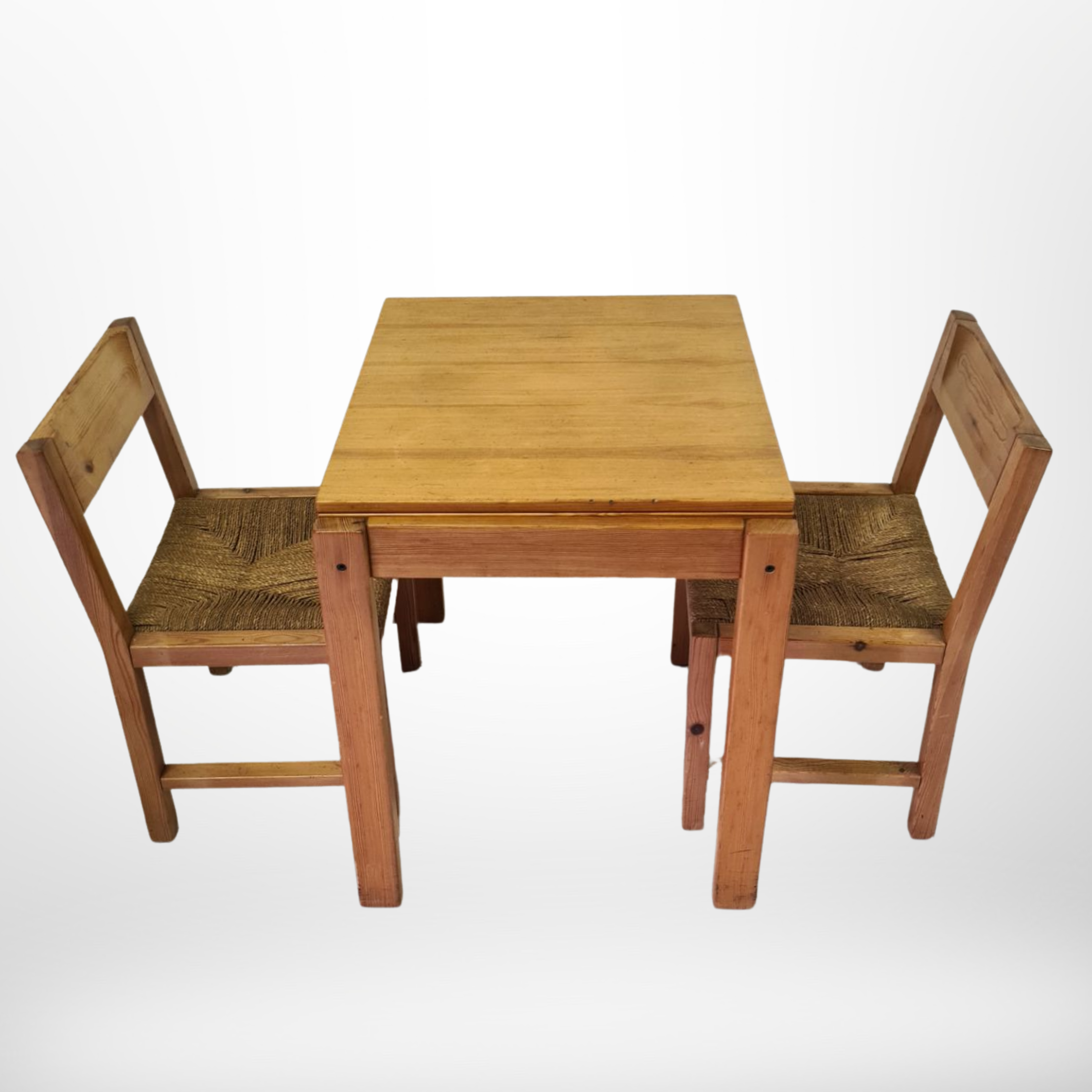 Compact tiny house pine dining set, Sweden 1960s