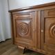 Solid oak sideboard, brutalist and Art Deco work, mid-century.