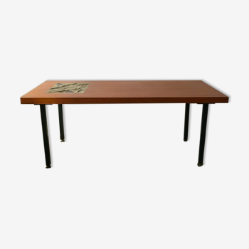 Table basse vintage bois et métal